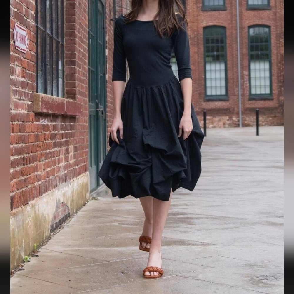COPY - Luna Luz black midi dress off shoulder